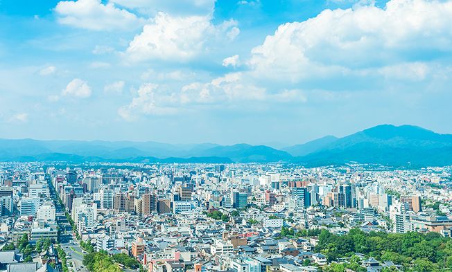 高台から見た京都の景色